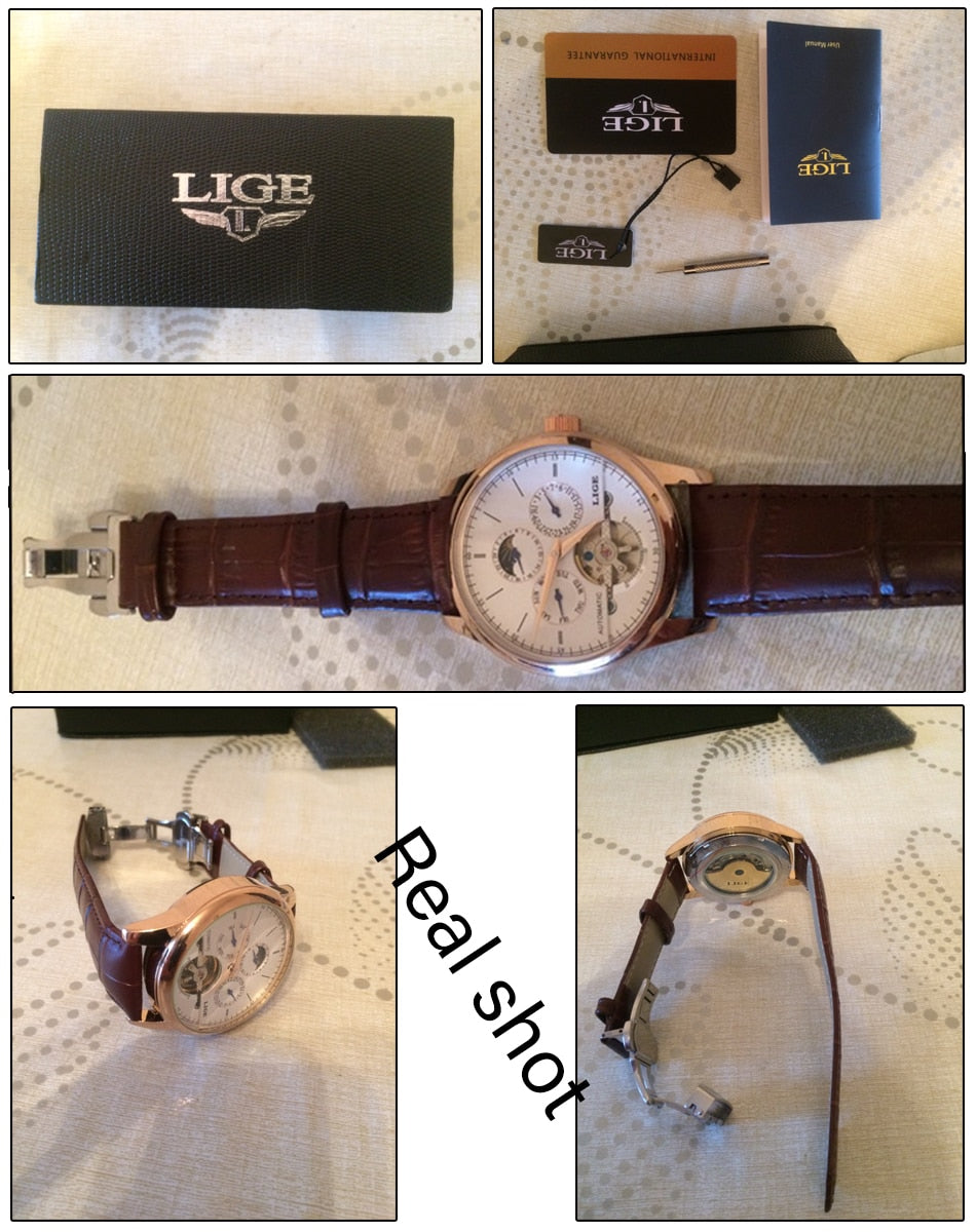 LIGE Waterproof Classic Mechanical Watch for Men LIGE Waterproof Classic Mechanical Watch for Men